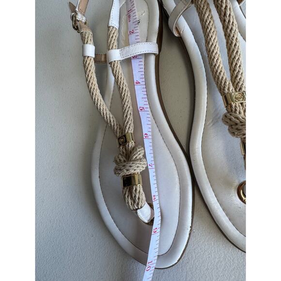 Michael Kors Rope White Sandals with Gold Hardware 8 - Picture 8 of 9